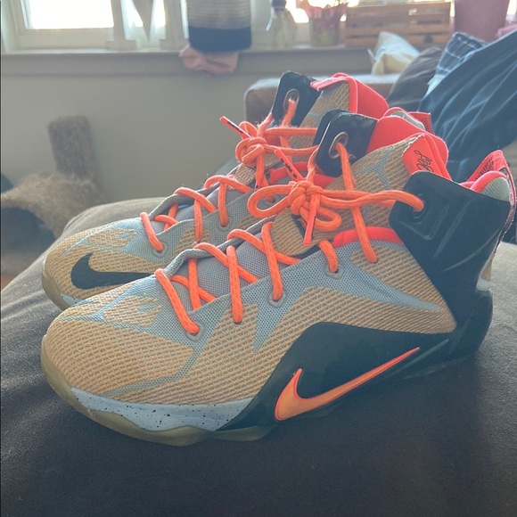 Nike Basketball Shoes with Orange Accents